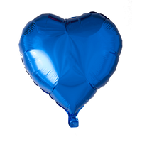 Folieballon  - hjerteformet 45 cm - blå